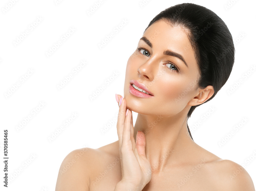 Woman beautiful cosmetic clean skin natural make up pure face happy smile Woman beautiful cosmetic clean skin natural make up pure face happy smile