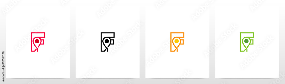 Map Pointer On Letter Logo Design F Map Pointer On Letter Logo Design F