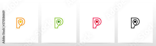 Map Pointer On Letter Logo Design P