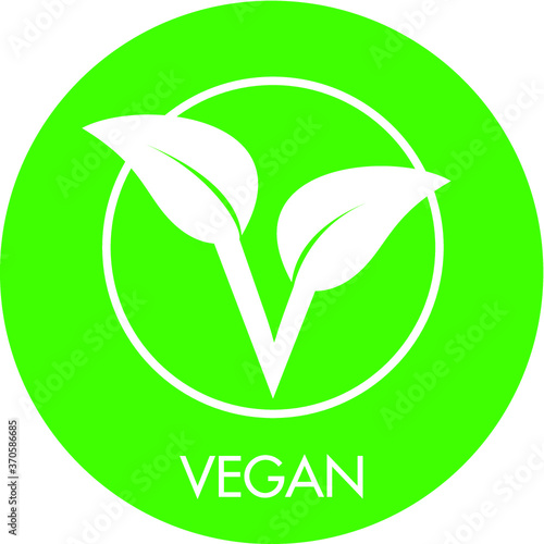 Green vegan icon sticker