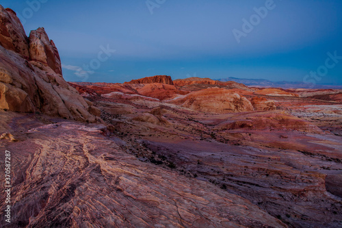 Rock formations in the Valley of Fire State Park in the Nevada desert, USA