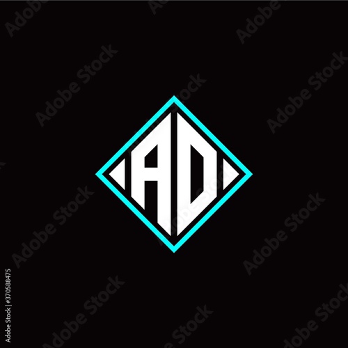 Initial A O letter with square style logo template vector Free Download Initial A O letter with square style logo template vector - GFXLoad