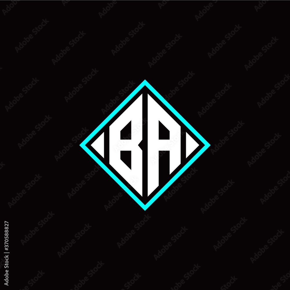Initial B A letter with square style logo template vector Initial B A letter with square style logo template vector