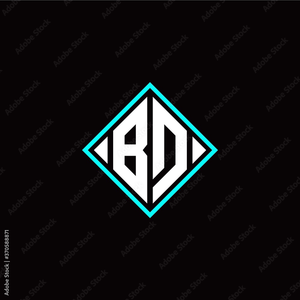 Initial B D letter with square style logo template vector Initial B D letter with square style logo template vector