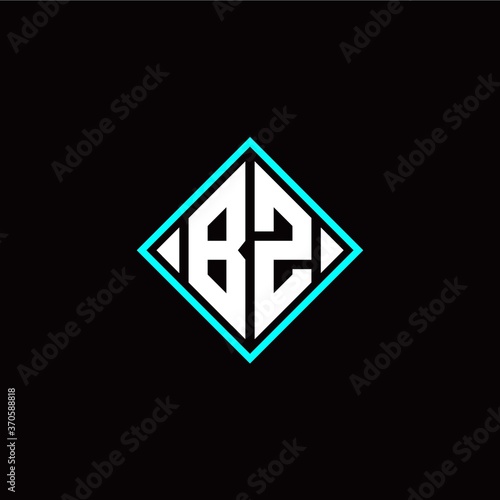 Free Download Initial B Z letter with square style logo template vector - GFXLoad