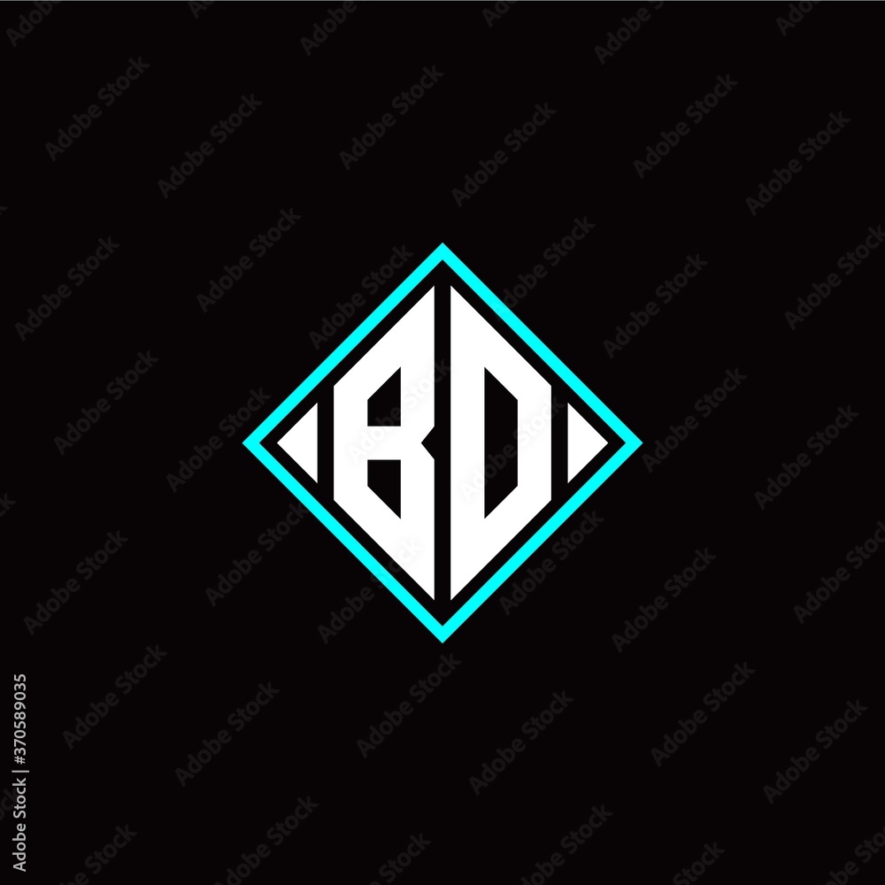 Initial B O letter with square style logo template vector Initial B O letter with square style logo template vector