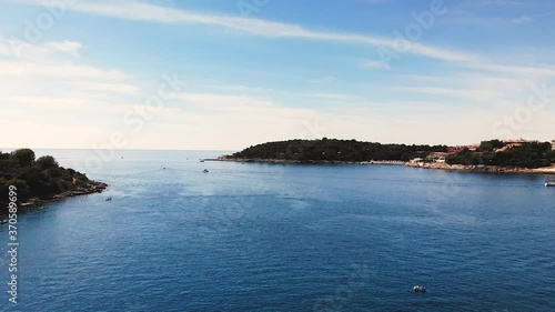 Pjescana Uvala Bay, Istria, Croatia. Panoramic Aerial View of Adriatic Sea Coast and Summer Vacation Destination photo