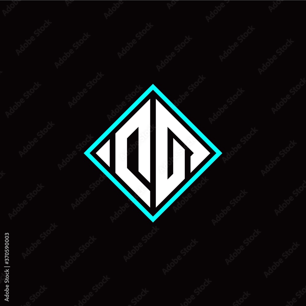 Initial D Q letter with square style logo template vector Initial D Q letter with square style logo template vector