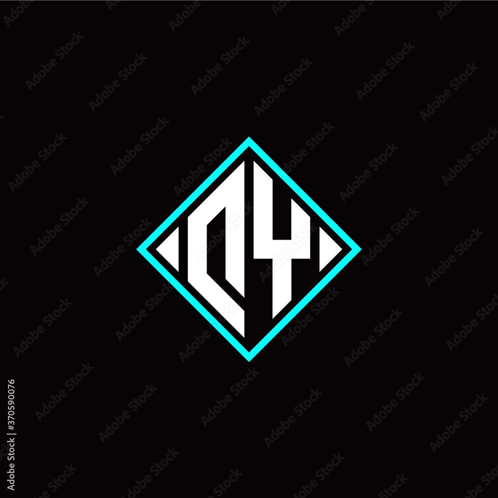 Initial D Y letter with square style logo template vector Initial D Y letter with square style logo template vector