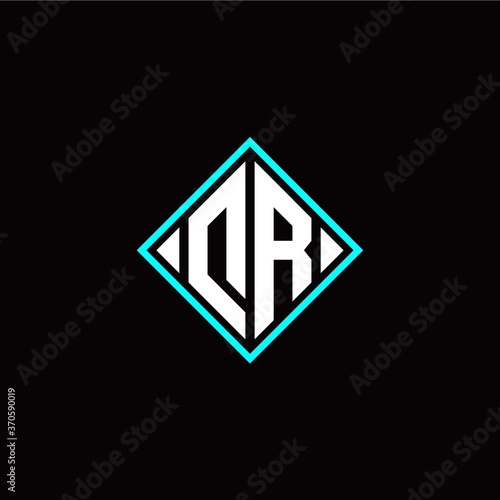 Free Download Initial D R letter with square style logo template vector - GFXLoad