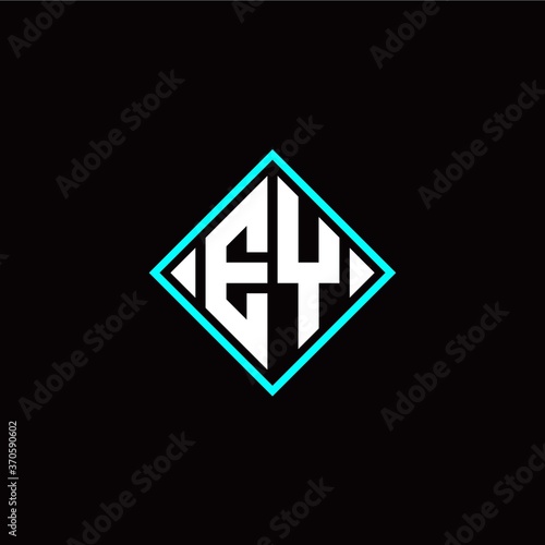 Initial E Y letter with square style logo template vector Free Download Initial E Y letter with square style logo template vector - GFXLoad