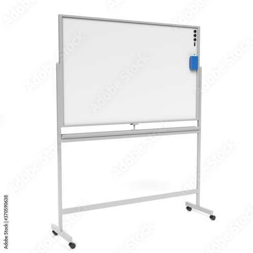 3d illustration of a white board