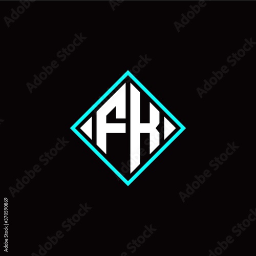Initial F K letter with square style logo template vector Free Download Initial F K letter with square style logo template vector - GFXLoad