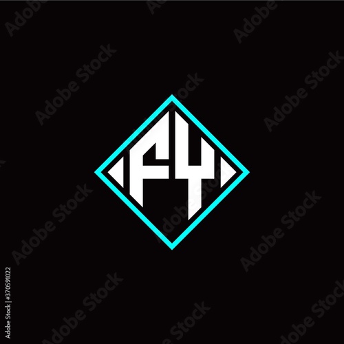 Free Download Initial F Y letter with square style logo template vector - GFXLoad