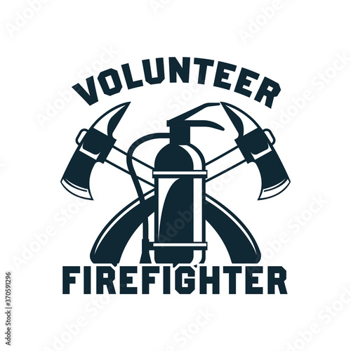 firefighter logo emblems and insignia with text space for your slogan tagline. vector illustration