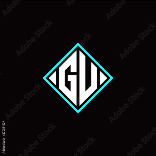 Free Download Initial G U letter with square style logo template vector - GFXLoad