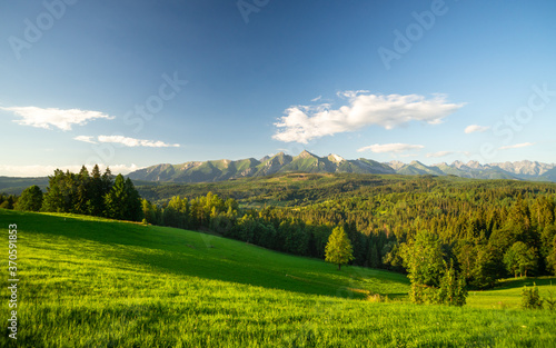 Przełęcz nad Łapszanką Panorama Tatr  © Piotr Szpakowski