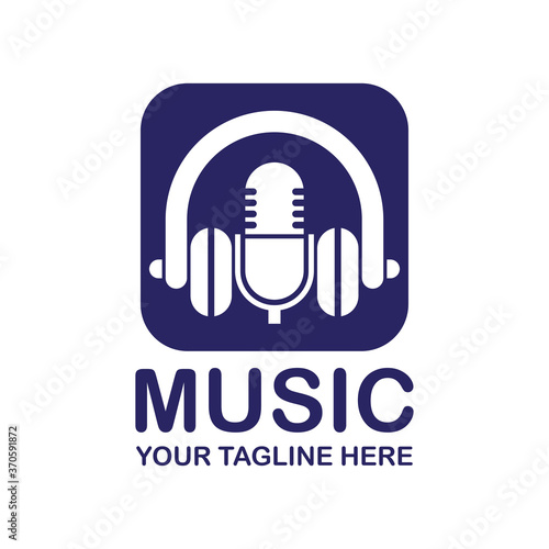 music logo with text space for your slogan tagline. vector illustration