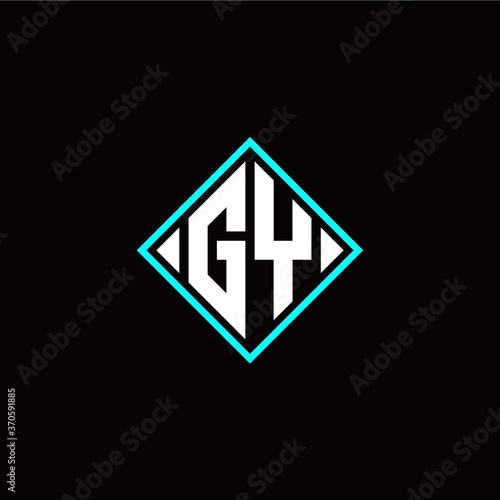 Initial G Y letter with square style logo template vector Free Download Initial G Y letter with square style logo template vector - GFXLoad