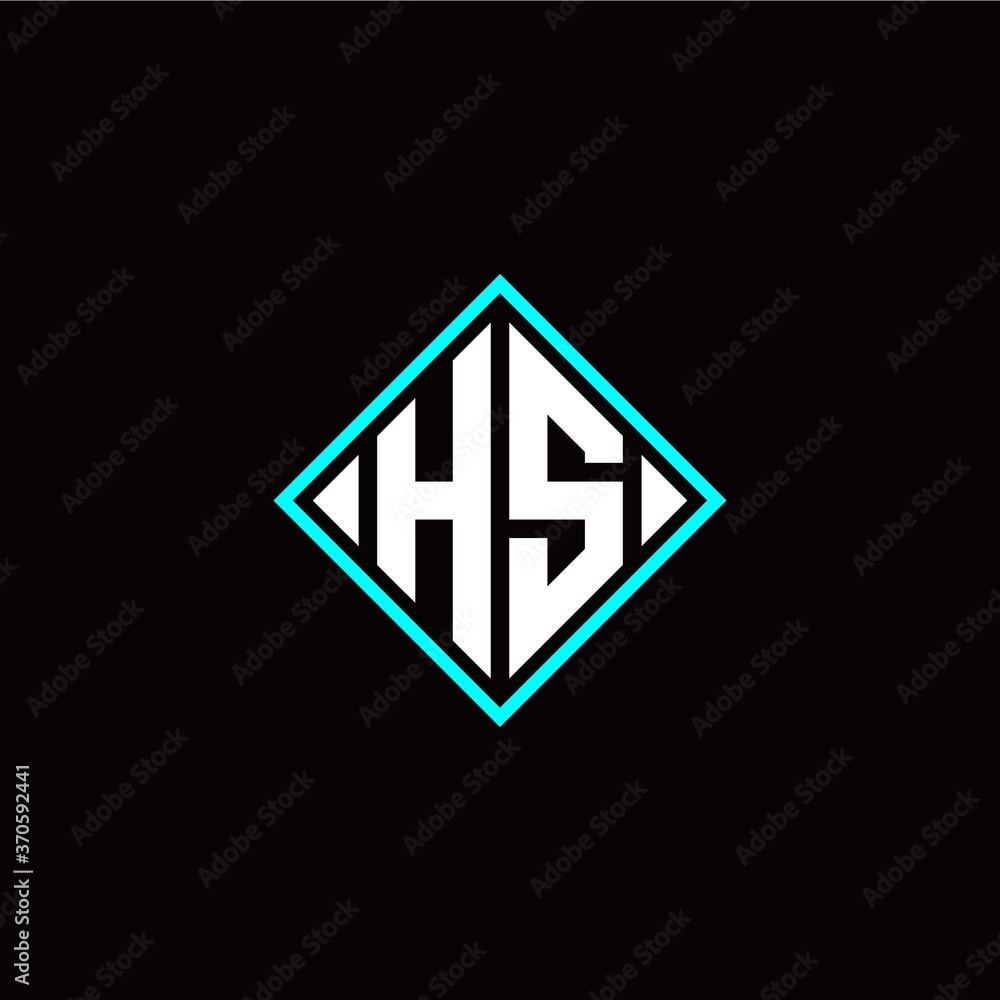 Initial H S letter with square style logo template vector Initial H S letter with square style logo template vector