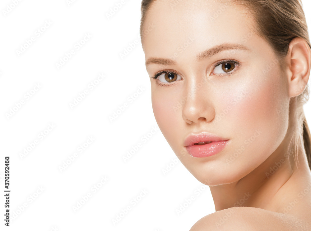 Pure skin woman face clean skin natural makeup young female model Pure skin woman face clean skin natural makeup young female model