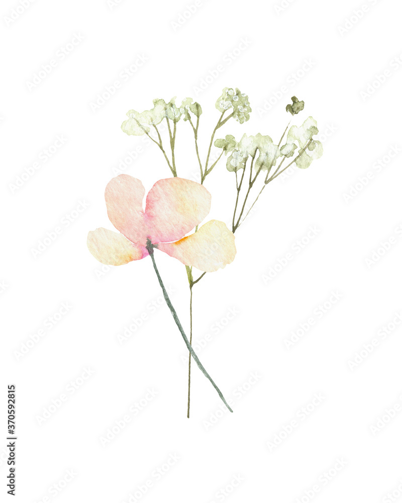 floral bouquet design: garden red, burgundy Rose flower, white peony, seeded Eucalyptus branch, amaranthus silver green fern leaves, Watercolor designer element. Wedding invite card, greeting floral bouquet design: garden red, burgundy Rose flower, white peony, seeded Eucalyptus branch, amaranthus silver green fern leaves, Watercolor designer element. Wedding invite card, greeting