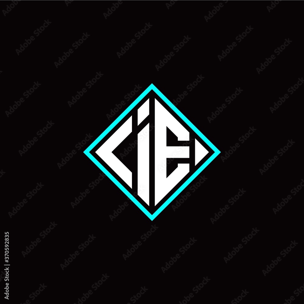 Initial I E letter with square style logo template vector Initial I E letter with square style logo template vector
