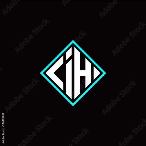 Free Download Initial I H letter with square style logo template vector - GFXLoad