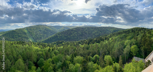 Jaworzyna and the surrounding hills in spring