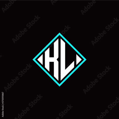 Free Download Initial K L letter with square style logo template vector - GFXLoad