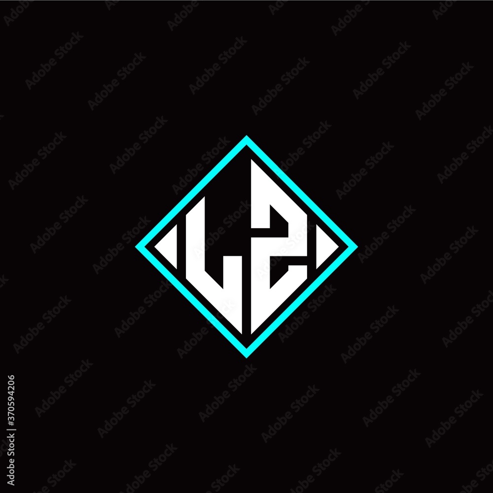 Initial L Z letter with square style logo template vector Initial L Z letter with square style logo template vector