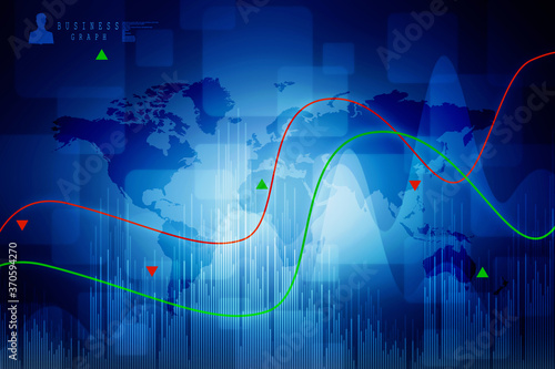 2d rendering Stock market online business concept. business Graph 