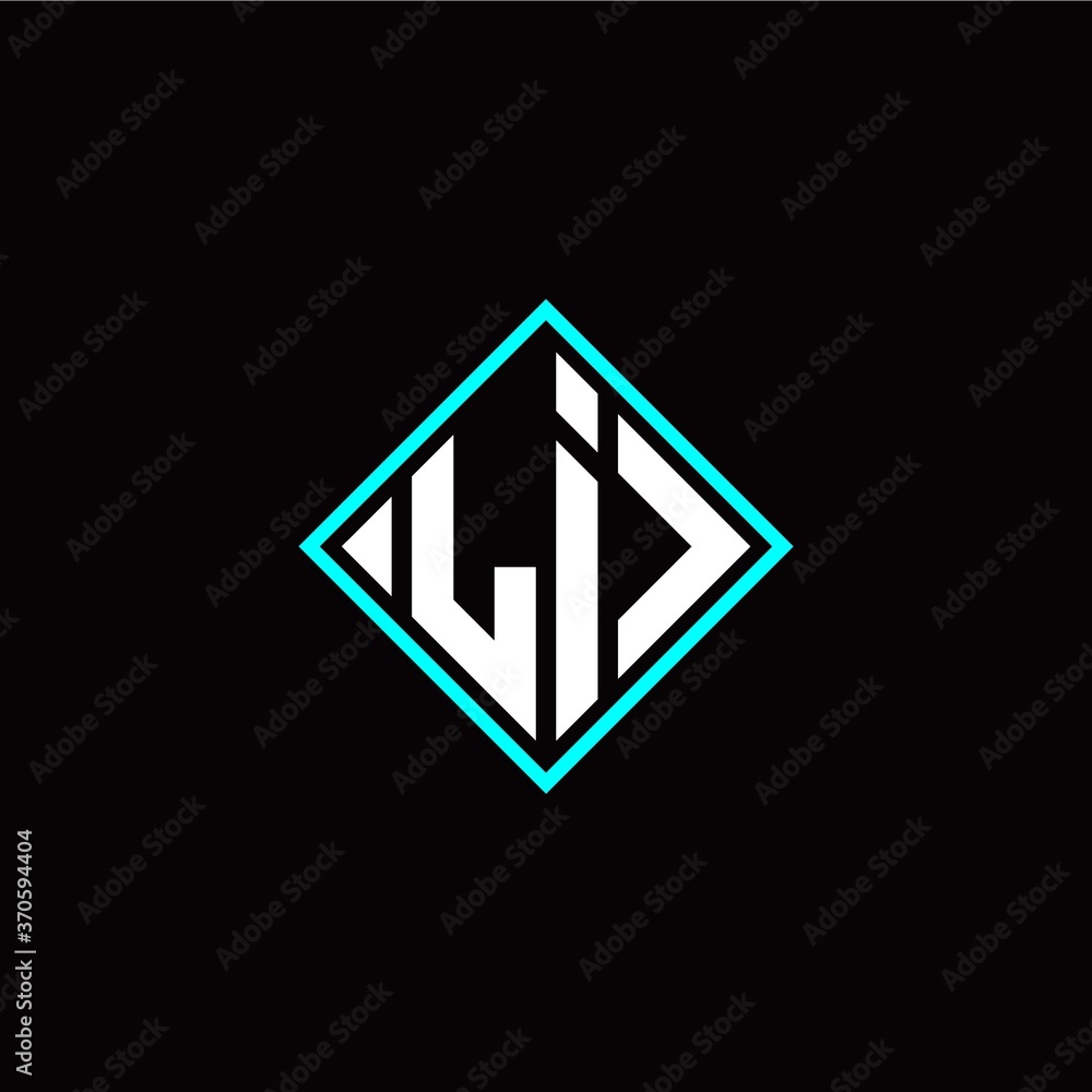 Initial L I letter with square style logo template vector Initial L I letter with square style logo template vector