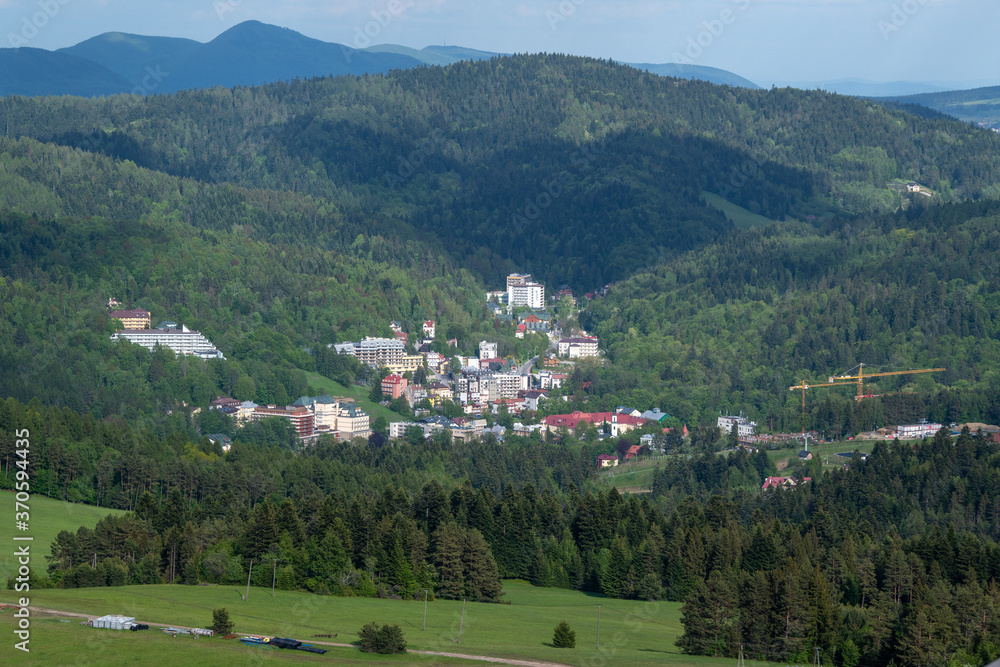 Krynica-Zdrój health resort among green hills