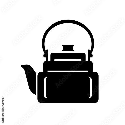 Teapot steel vector icon simple black style. Laconic simple design for the application. Ideal for hot liquids