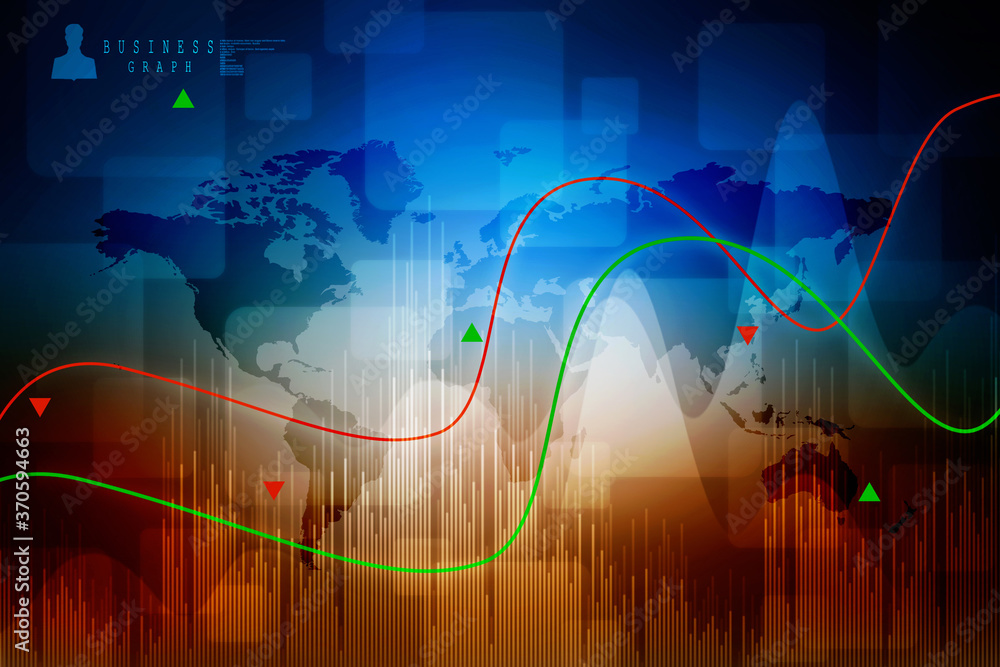 2d rendering Stock market online business concept. business Graph 2d rendering Stock market online business concept. business Graph