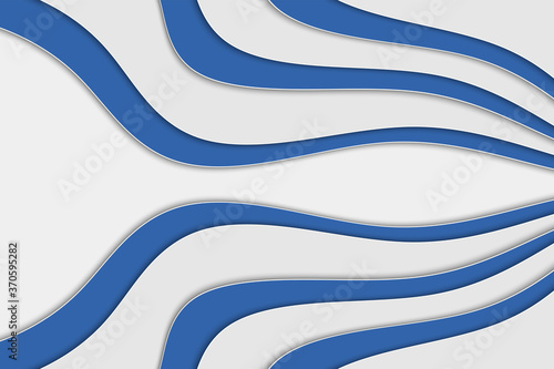 Abstract curved wave template for your design. Illustration with curves lines. Wavy paper cut background.