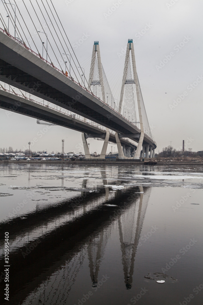Obraz premium landscape with cable-stayed bridge