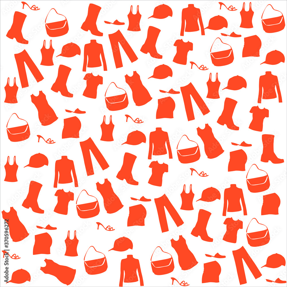 Fashion accessories background,seamless background with fashion items.