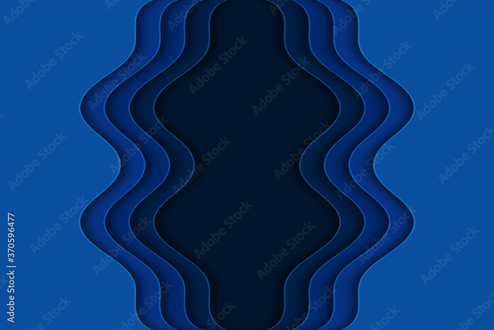 Abstract curved wave template for your design. Illustration with curves lines. Wavy paper cut background.