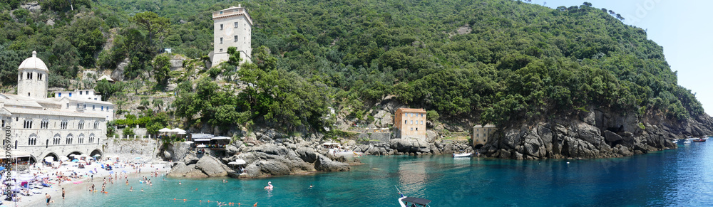 Panoramic view of the bay of San Fruttuoso