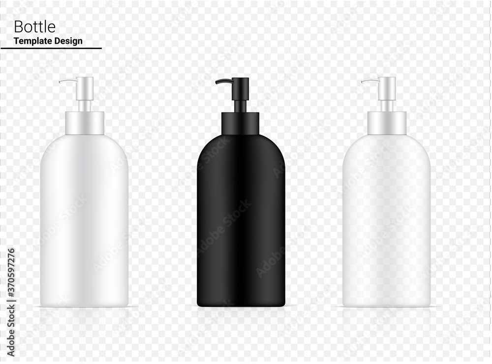 Glossy Pump Bottle Mock up Transparent, White and Black Realistic Cosmetic for Whitening Skincare and Aging anti-wrinkle merchandise on Background Illustration. Health Care and Medical. Glossy Pump Bottle Mock up Transparent, White and Black Realistic Cosmetic for Whitening Skincare and Aging anti-wrinkle merchandise on Background Illustration. Health Care and Medical.