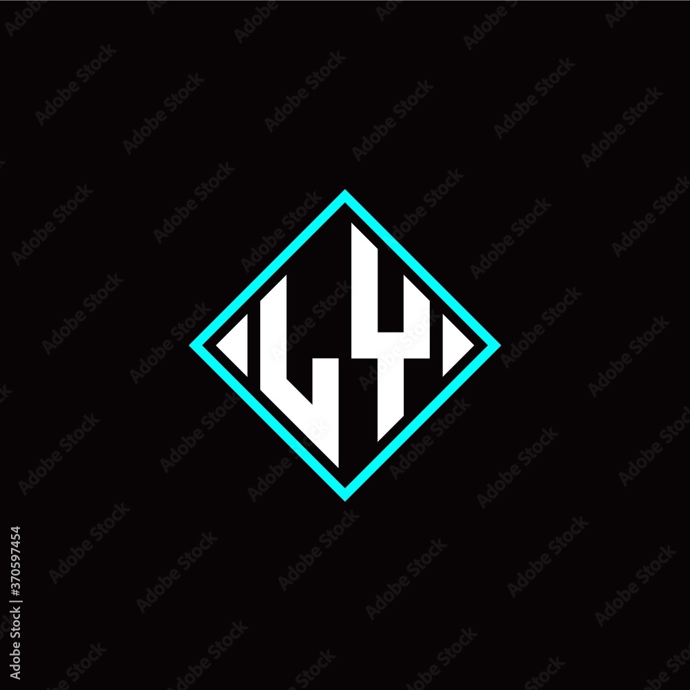 Initial L Y letter with square style logo template vector Initial L Y letter with square style logo template vector