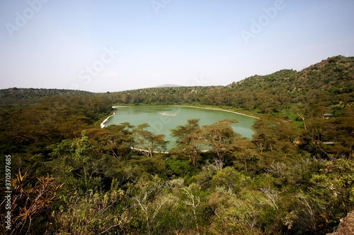 Lake with Forest, Crater Lake in Kenya