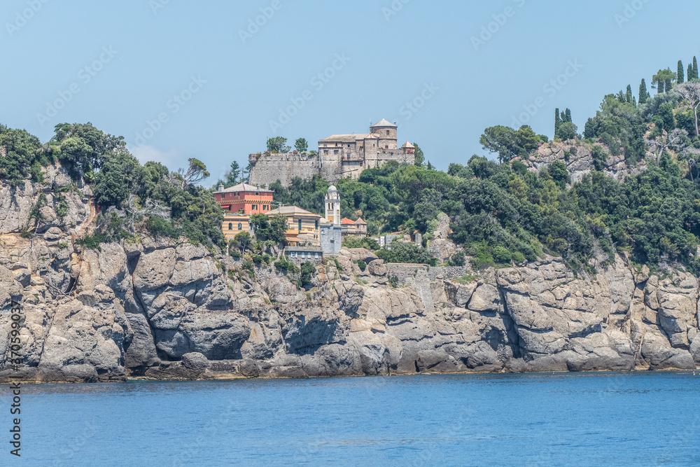 the coast of Portofino with the castle