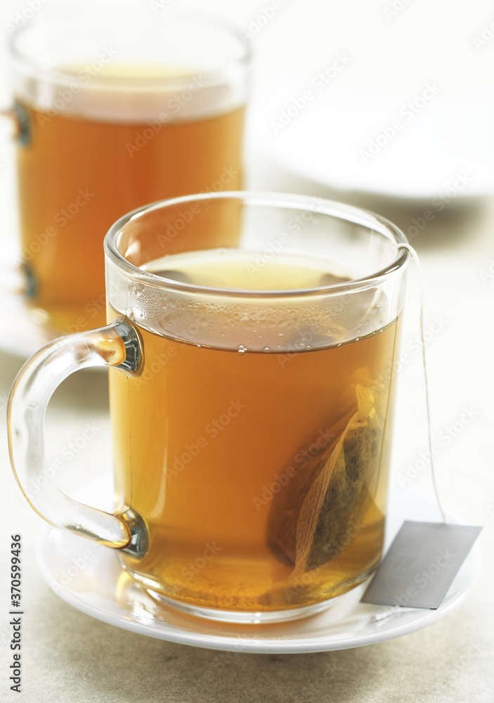 Cup of Green Tea, Infusion against White Background Cup of Green Tea, Infusion against White Background