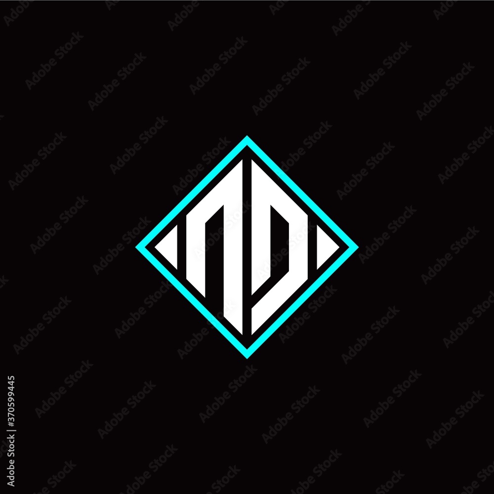 Initial N D letter with square style logo template vector Initial N D letter with square style logo template vector