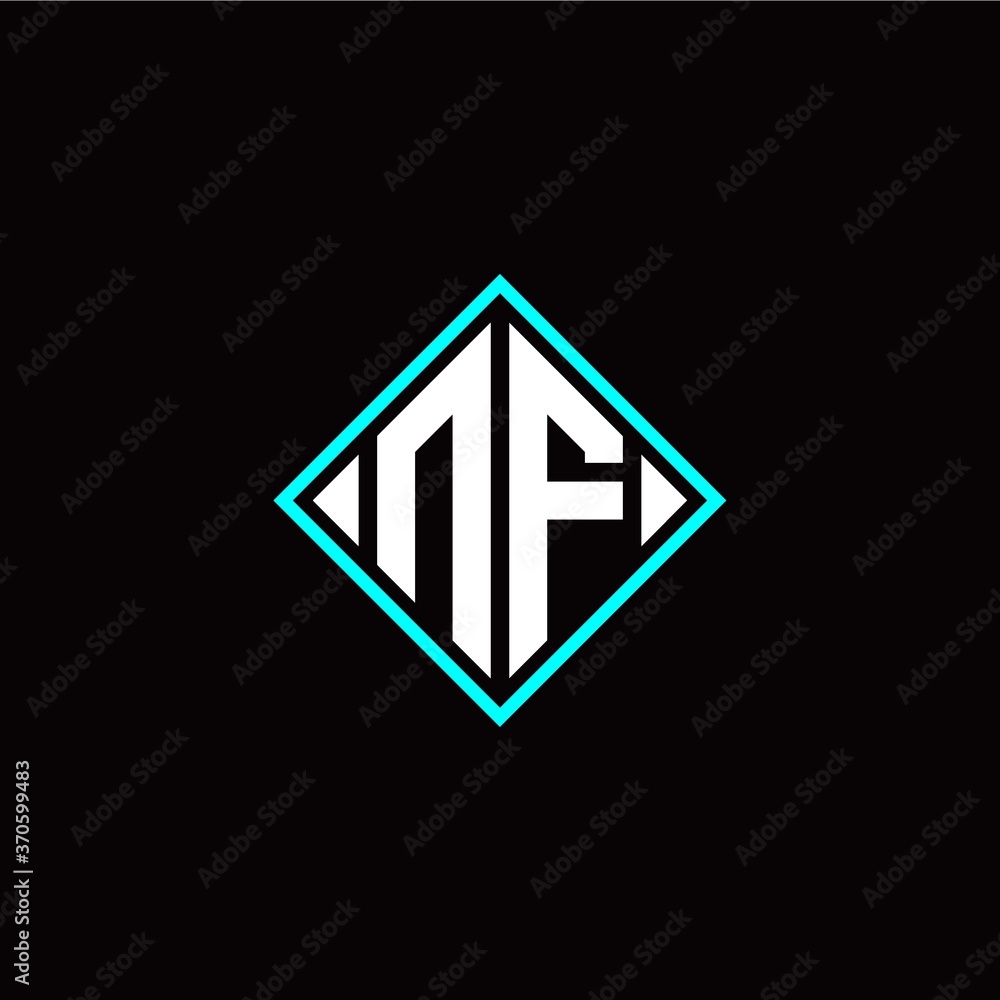 Initial N F letter with square style logo template vector Initial N F letter with square style logo template vector