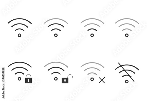 Wi-Fi icons set. Internet symbol mobile interface concept