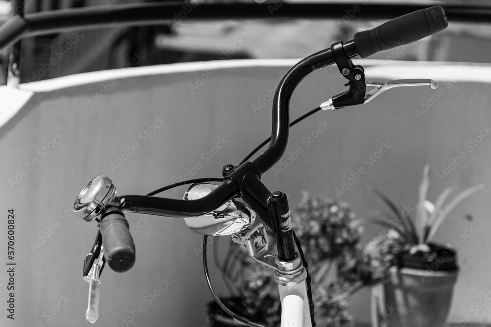close up of bicycle in details, black and white photo close up of bicycle in details, black and white photo